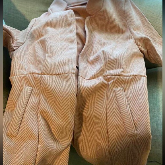 Classic Grey Herringbone Blazer Jacket Coat - Picture 12 of 12